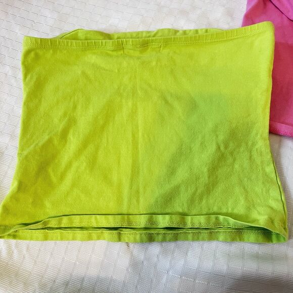 Derek Heart Cotton Blend Strapless Tube Top - Set of 2 Green & Pink - Medium - Picture 5 of 10